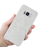 Reiko Samsung Galaxy S8 Herringbone Fabric in Light Gray | MaxStrata