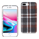 Reiko iPhone 8 Plus Checked Fabric Case in Brown | MaxStrata