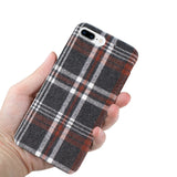 Reiko iPhone 8 Plus Checked Fabric Case in Brown | MaxStrata