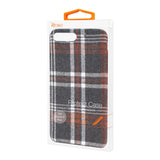 Reiko iPhone 8 Plus Checked Fabric Case in Brown | MaxStrata