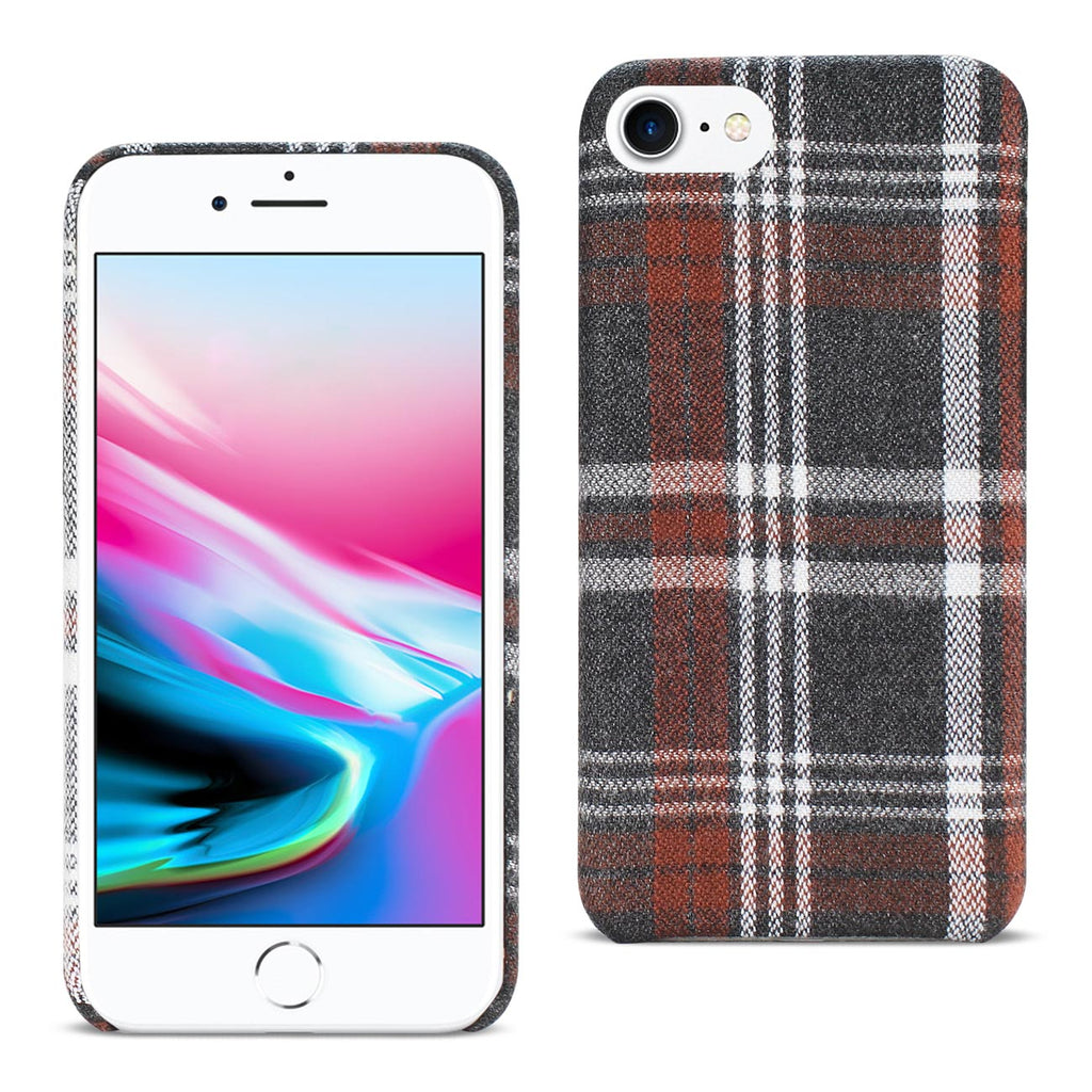Reiko iPhone 7/8/SE2 Checked Fabric Case in Brown | MaxStrata