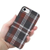 Reiko iPhone 7/8/SE2 Checked Fabric Case in Brown | MaxStrata