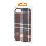 Reiko iPhone 7/8/SE2 Checked Fabric Case in Brown | MaxStrata