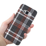 Reiko Samsung Galaxy S8 Edge /S8+/ S8 Plus Checked Fabric Case in Brown | MaxStrata