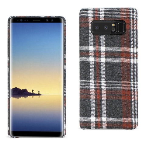 Reiko Samsung Galaxy Note 8 Checked Fabric Case in Brown | MaxStrata