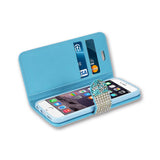 Reiko iPhone 6 Diamond Rhinestone Wallet Case in Blue | MaxStrata