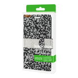 Reiko iPhone X/iPhone XS Diamond Rhinestone Wallet Case in Black | MaxStrata