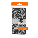 Reiko LG G6 Diamond Rhinestone Wallet Case in Black | MaxStrata