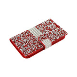 Reiko LG K10 Diamond Rhinestone Wallet Case in Red | MaxStrata