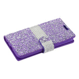 Reiko LG X Power/ K6 Diamond Rhinestone Wallet Case in Purple | MaxStrata
