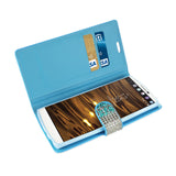 Reiko LG V10 Diamond Rhinestone Wallet Case in Blue | MaxStrata