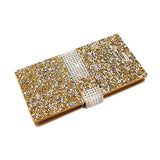 Reiko LG V10 Diamond Rhinestone Wallet Case in Gold | MaxStrata