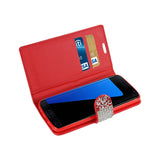 Reiko Samsung Galaxy S7 Edge Diamond Rhinestone Wallet Case in Red | MaxStrata