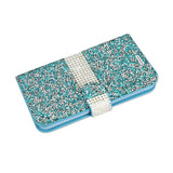 Reiko Samsung Galaxy Grand Prime Diamond Rhinestone Wallet Case in Blue | MaxStrata
