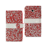 Reiko Samsung Galaxy J7 Diamond Rhinestone Wallet Case in Red | MaxStrata
