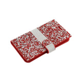 Reiko Samsung Galaxy J7 Diamond Rhinestone Wallet Case in Red | MaxStrata