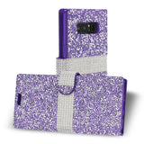 Reiko Samsung Galaxy Note 8 Diamond Rhinestone Wallet Case in Purple | MaxStrata