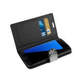 Reiko Samsung Galaxy S7 Diamond Rhinestone Wallet Case in Black | MaxStrata