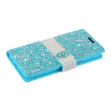 Reiko Samsung Galaxy S8/ SM Diamond Rhinestone Wallet Case in Blue | MaxStrata