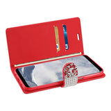 Reiko Samsung Galaxy S8/ SM Diamond Rhinestone Wallet Case in Red | MaxStrata