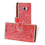 Reiko Samsung Galaxy S8/ SM Bead Diamond Wallet Case in Red | MaxStrata