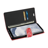 Reiko Samsung Galaxy S8/ SM Bead Diamond Wallet Case in Red | MaxStrata