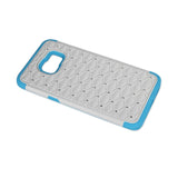 Reiko Samsung Galaxy S6 Edge Plus Hybrid Heavy Duty Jewelry Diamond Case in Blue White | MaxStrata