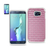Reiko Samsung Galaxy S6 Edge Plus Hybrid Heavy Duty Jewelry Diamond Case in White Pink | MaxStrata