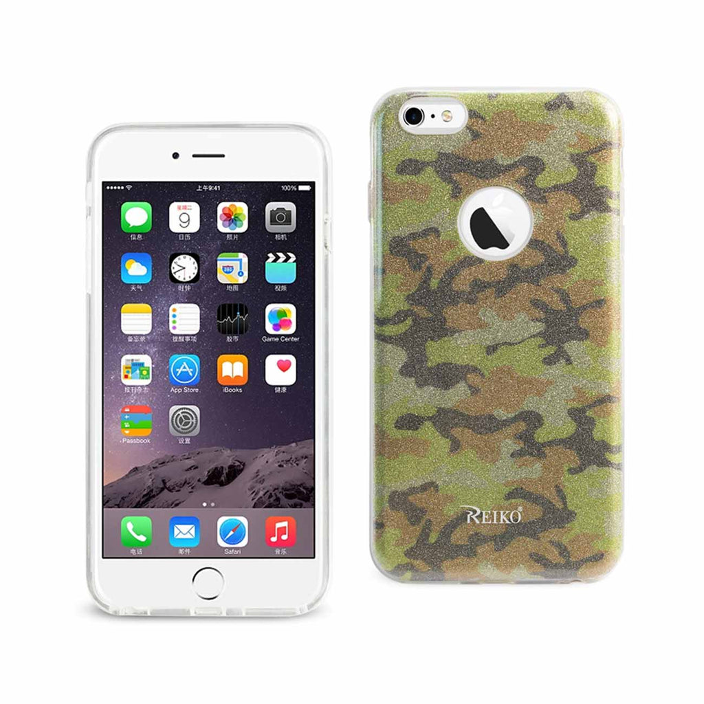 Reiko iPhone 6 Plus/ 6S Plus Shine Glitter Shimmer Camouflage Hybrid Case in Camouflage Yellow | MaxStrata