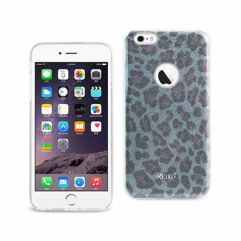 Reiko iPhone 6 Plus/ 6S Plus Shine Glitter Shimmer Leopard Hybrid Case in Blue | MaxStrata