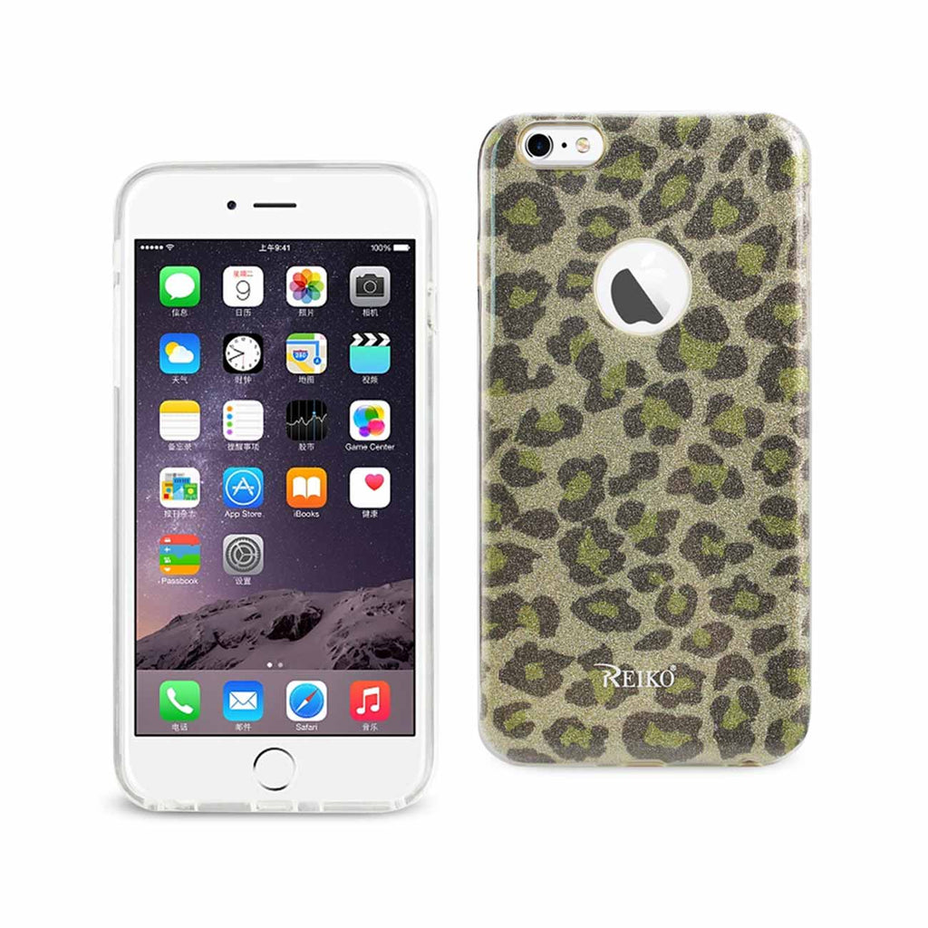Reiko iPhone 6 Plus/ 6S Plus Shine Glitter Shimmer Hybrid Case in Leopard Gold | MaxStrata