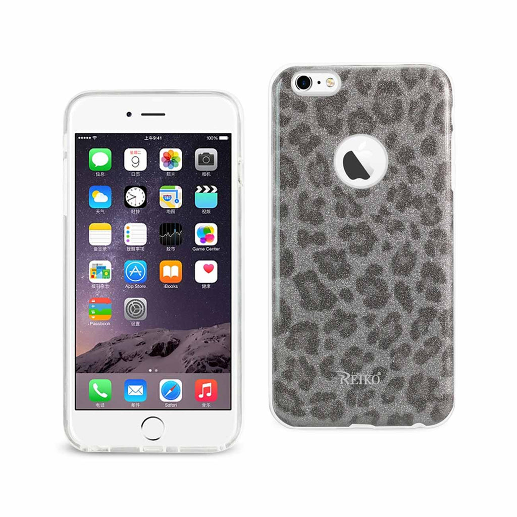 Reiko iPhone 6 Plus/ 6S Plus Shine Glitter Shimmer Leopard Hybrid Case in Silver | MaxStrata