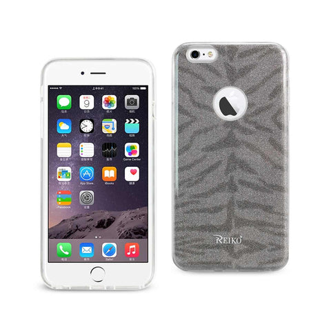 Reiko iPhone 6 Plus/ 6S Plus Shine Glitter Shimmer Tiger Stripe Hybrid Case in Gray | MaxStrata