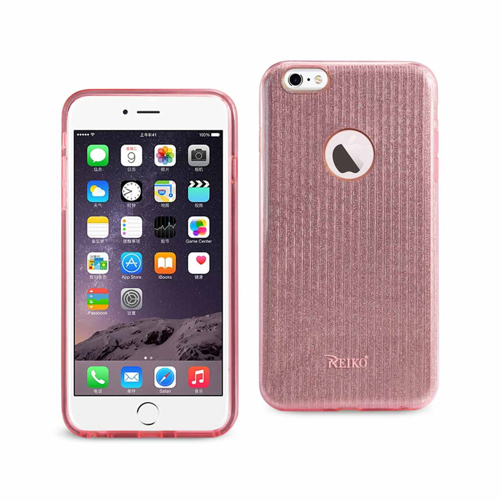 Reiko iPhone 6 Plus/ 6S Plus Shine Glitter Shimmer Stripe Hybrid Case in Linear Pink | MaxStrata