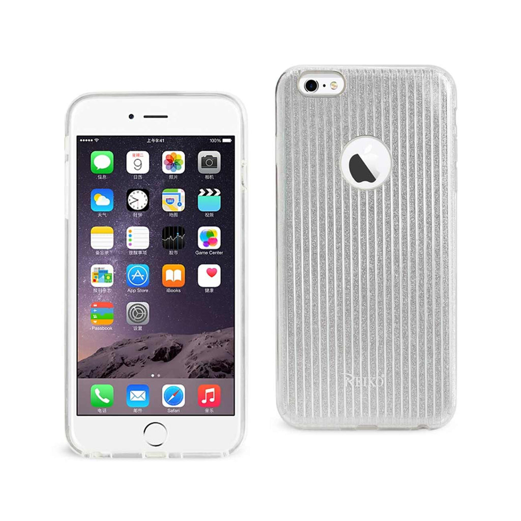 Reiko iPhone 6 Plus/ 6S Plus Shine Glitter Shimmer Stripe Hybrid Case in Linear Silver | MaxStrata