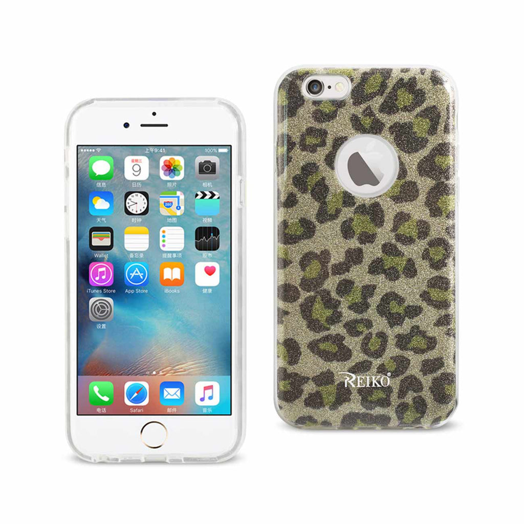 Reiko iPhone 6/ 6S Shine Glitter Shimmer Leopard Hybrid Case in Leopard Gold | MaxStrata