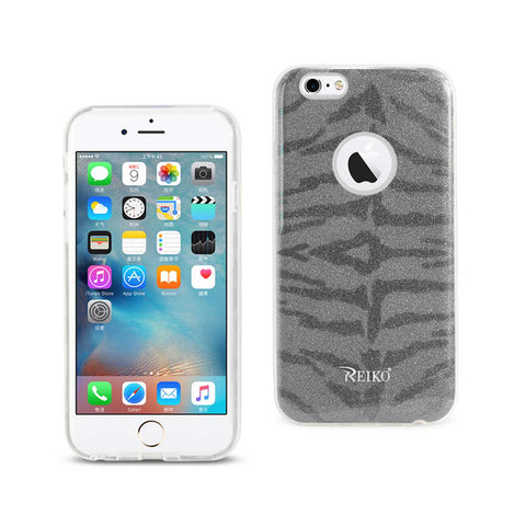 Reiko iPhone 6/ 6S Shine Glitter Shimmer Tiger Stripe Hybrid Case in Gray | MaxStrata