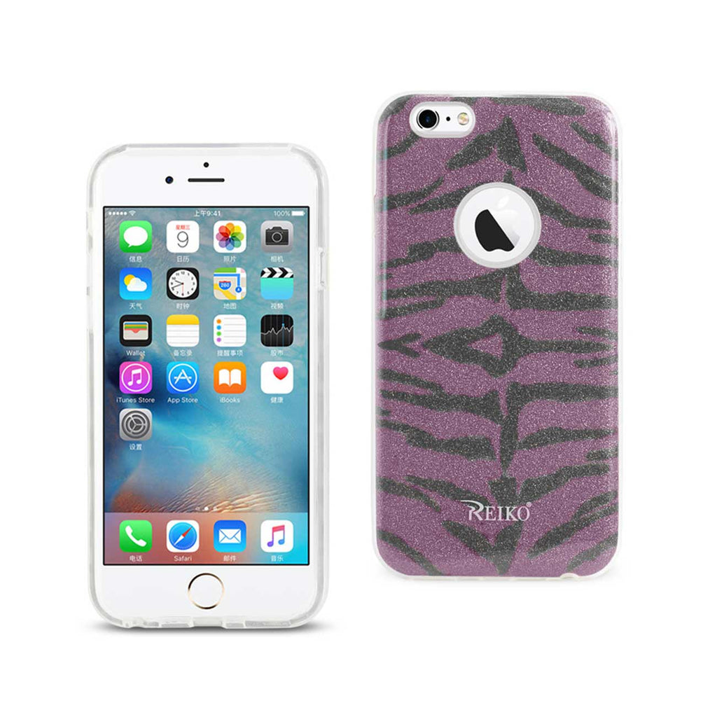 Reiko iPhone 6/ 6S Shine Glitter Shimmer Tiger Stripe Hybrid Case in Purple | MaxStrata
