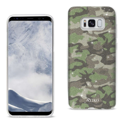 Reiko Samsung Galaxy S8/ SM Shine Glitter Shimmer Camouflage Hybrid Case in Green | MaxStrata