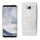 Reiko Samsung Galaxy S8/ SM Shine Glitter Shimmer Plum Blossom Hybrid Case in Silver | MaxStrata