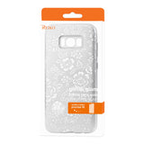 Reiko Samsung Galaxy S8/ SM Shine Glitter Shimmer Plum Blossom Hybrid Case in Silver | MaxStrata