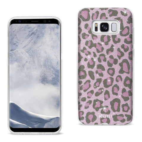 Reiko Samsung Galaxy S8/ SM Shine Glitter Shimmer Leopard Hybrid Case in Pink | MaxStrata