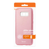 Reiko Samsung Galaxy S8/ SM Shine Glitter Shimmer Stripe Hybrid Case in Pink | MaxStrata