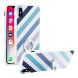 Reiko iPhone X/iPhone XS Stripe Pattern TPU Case with Rotating Ring Stand Holder | MaxStrata