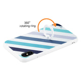 Reiko iPhone X/iPhone XS Stripe Pattern TPU Case with Rotating Ring Stand Holder | MaxStrata