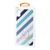 Reiko iPhone X/iPhone XS Stripe Pattern TPU Case with Rotating Ring Stand Holder | MaxStrata