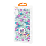 Reiko iPhone X/iPhone XS Triangle Pattern TPU Case with Rotating Ring Stand Holder | MaxStrata