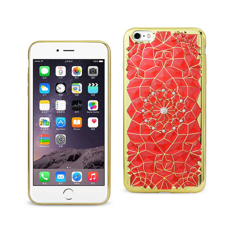 Reiko iPhone 6 Plus/ 6S Plus Soft TPU Case with Sparkling Diamond Sunflower Design in Red | MaxStrata