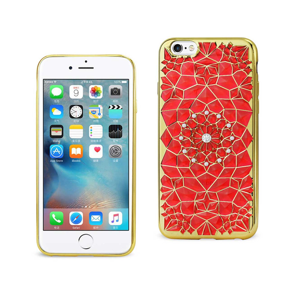 Reiko iPhone 6/ 6S Soft TPU Case with Sparkling Diamond Sunflower Design in Red | MaxStrata