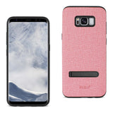 Reiko Samsung Galaxy S8/ SM Denim Texture TPU Protector Cover in Pink | MaxStrata